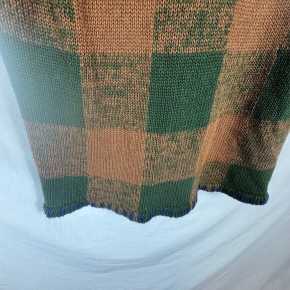 Vintage 90s Gina Peters Knit Plaid Embroidered Button Sweater Vest Size Medium - Picture 10 of 14